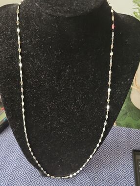 Sterling Silver Mirror or Disc Link Chain Necklace